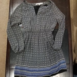 MAX STUDIO Geometric Print Long Sleeve Dress